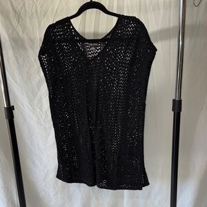 Black Crochet Swim Cover-Up